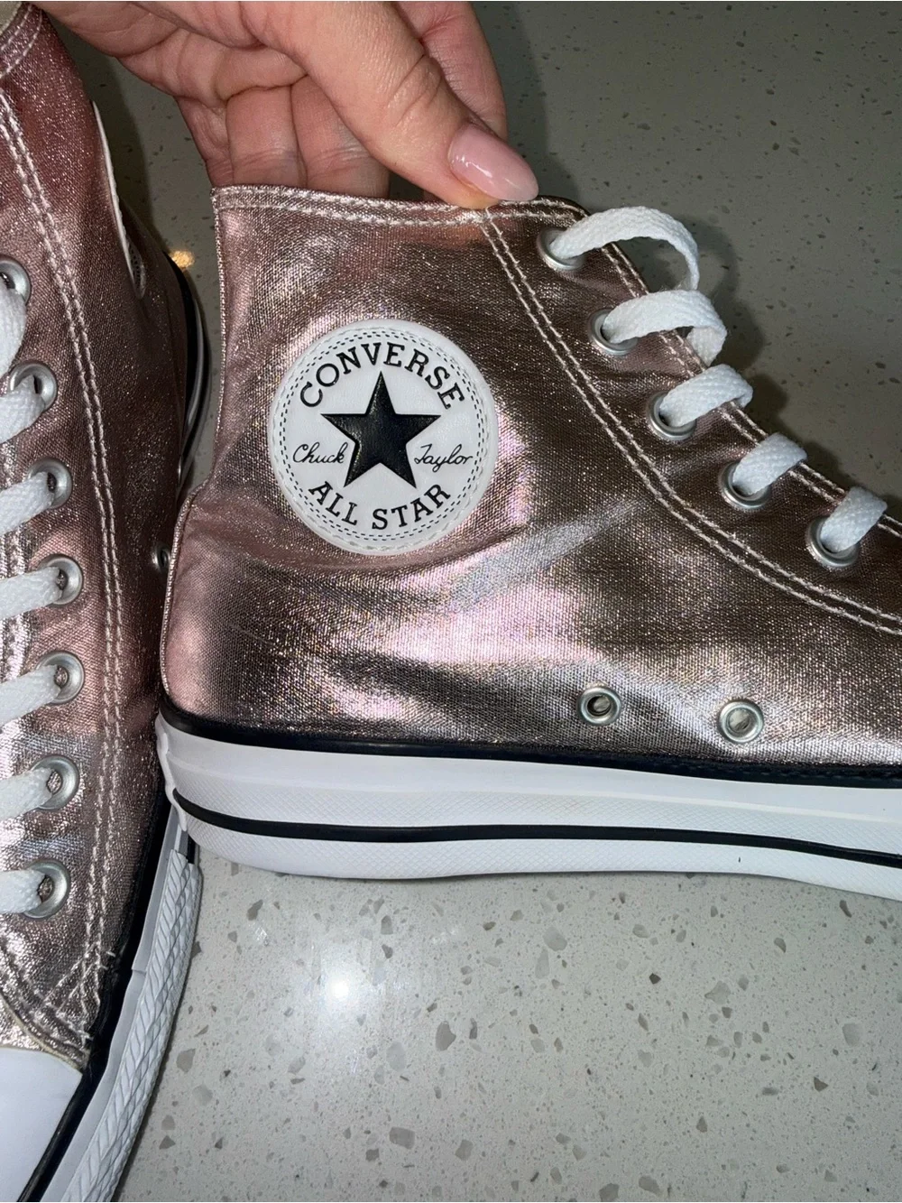 Converse Metallic Rose High Top Sneakers
